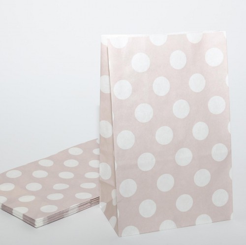 10 Papierbeutel grau mit weissen