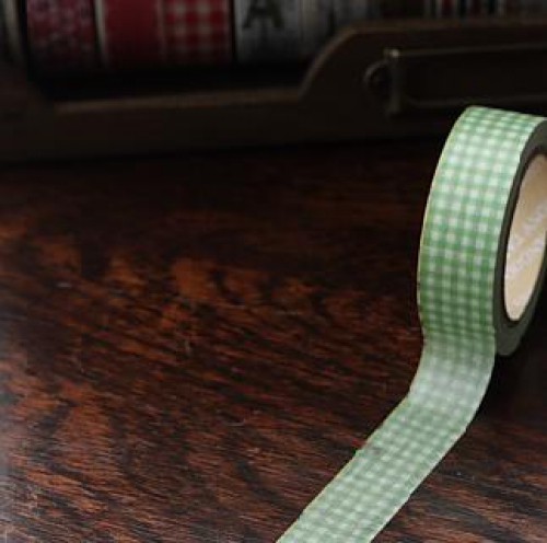 Washi Masking Tape grün weiss vichy Karo