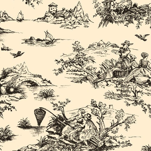 20 Bögen Seidenpapier Toile de Jouy