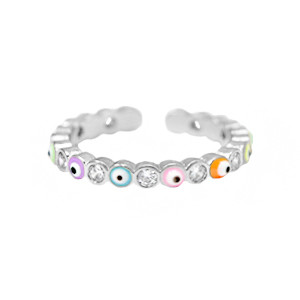 Ring AUGE bunt silberf.