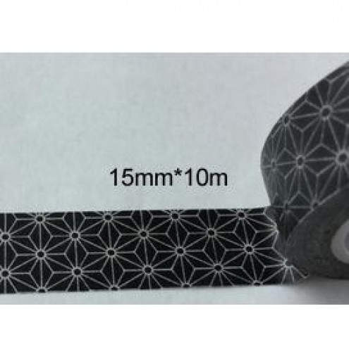 Masking Washi Tape - asanoha - schwarz weiss gemustert