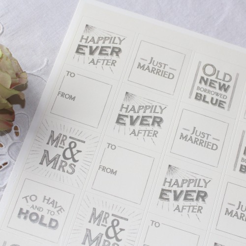 Stickerbogen vintage Wedding