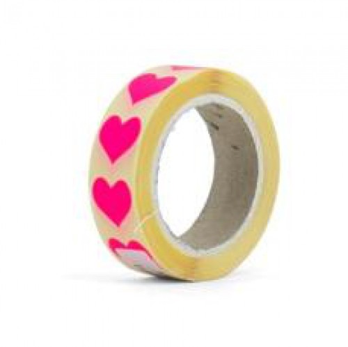 20 mini Herz Sticker neon pink