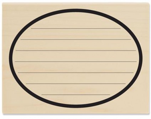 Stempel ovaler Rahmen liniert für Nachrichten quer