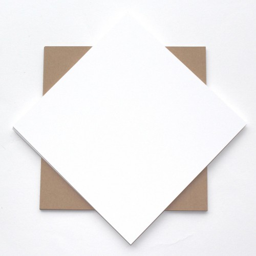 20 Karten Kraftpapier 10x10 weiss / Kraft 280gr