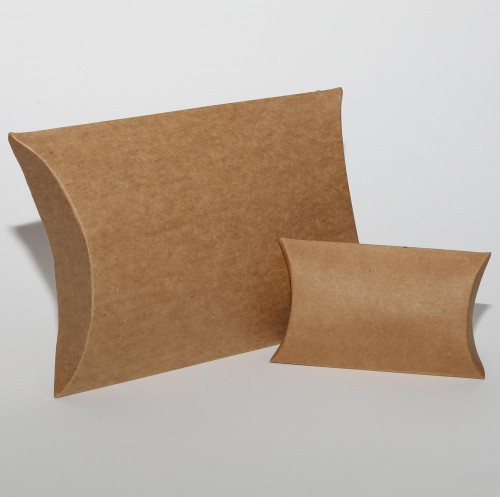 5 kleine Pillowbox Faltschachteln Kraft
