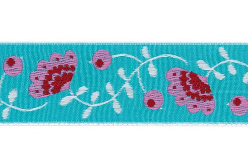 Satinband rosa / türkis "Summerblues"