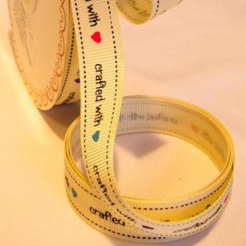 "crafted with love" Rolle 3 Meter Ripsband