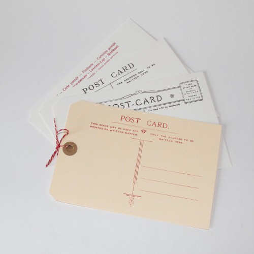 nostalgische intern. Postkarte / Paketanhänger 4 Stk