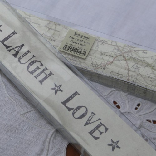 Paperchain Girlande Live Laugh Love Map