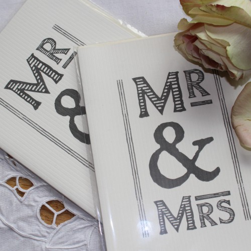 Grusskarte "MR & MRS" Hochzeit crme