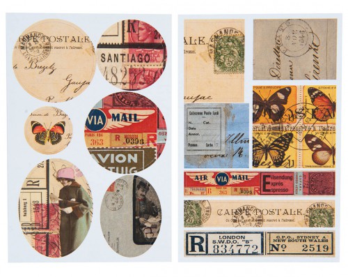 13 Sticker vintage Postale