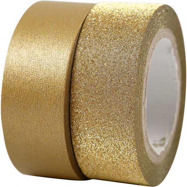 2 x Masking Tape gold / glitzer