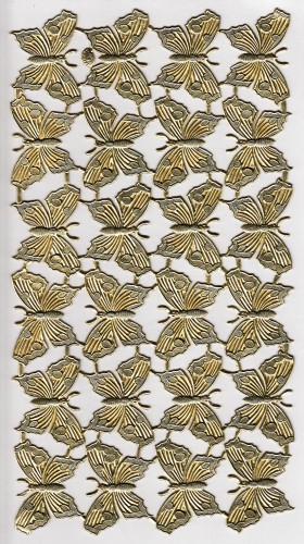 24 goldene Schmetterlinge Papier geprägt