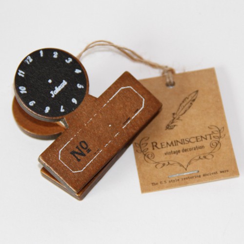 Dokumentenklammer Holz Clock