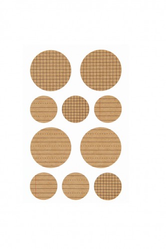40 Sticker Kraftpapier kariert Schoolbook