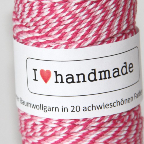 Bakerstwine Dekogarn pink rosa weiss 100m