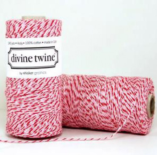 Divine Twine Rolle Garn rosa, rot, weiß 4-fädig