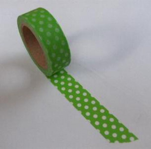 Washi Masking Tape hell-grün weiss Punkte