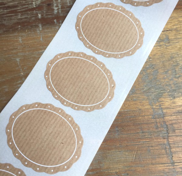 ovale Etiketten aus Kraftpapier 10 Stk