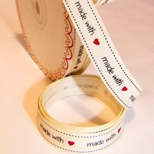 "made with love" Rolle 3 Meter Ripsband