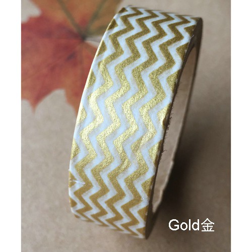 Masking Tape Streifen Zickzack chevron mini metallic gold