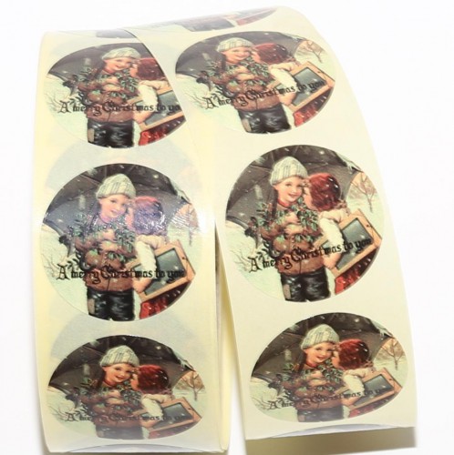 10 Sticker Merry Christmas Nostalgie