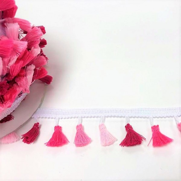 Band Quasten ROSA Mix 38mm Meterware
