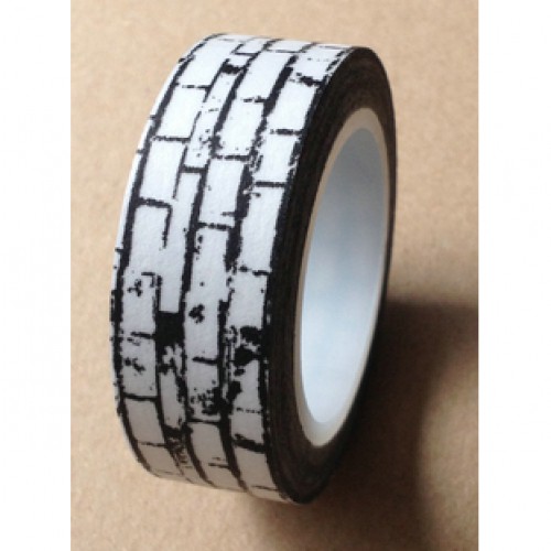 Masking Washi Tape Brick Steinmauer schwarz weiss gemustert