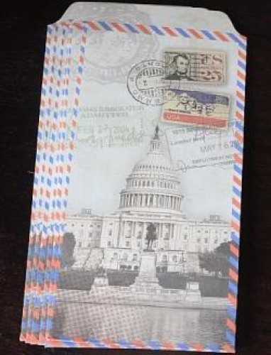 6 Umschläge Kraft vintage Washington US Parlament