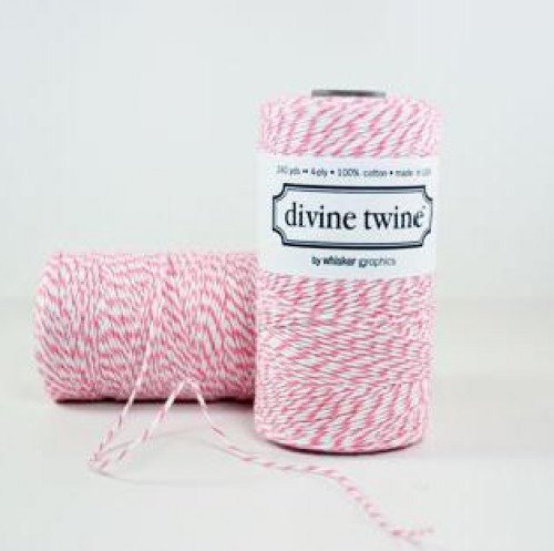 Divine Twine Rolle Garn pink / weiß 4-fädig