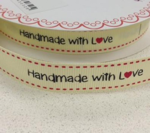 Etiketten "handmade with love" Rolle 3 Meter Label ceme