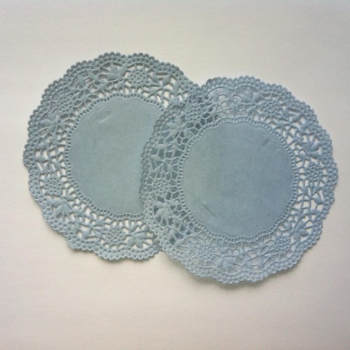 20 Stk Doilies hellblau Tortenspitzen 10cm