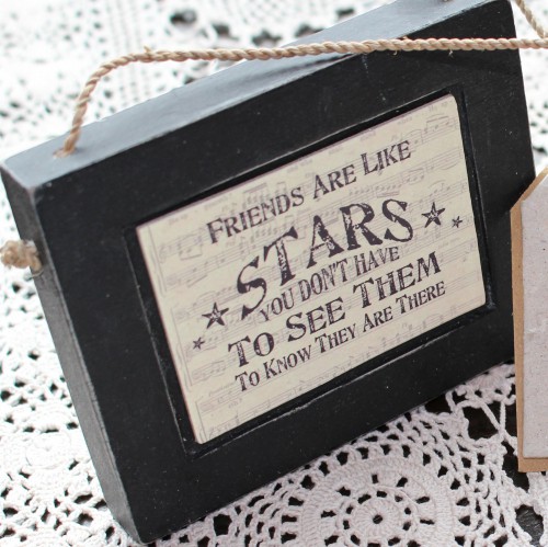 Schild vintage FRIENDS ARE LIKE STARS music