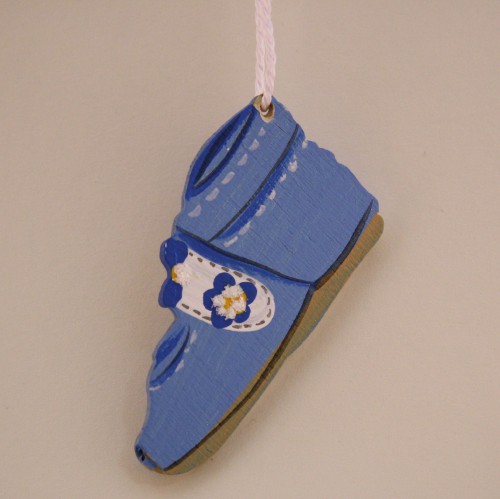 Holzhänger Babyschuh hellblau