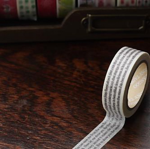 Washi Masking Tape Text Print