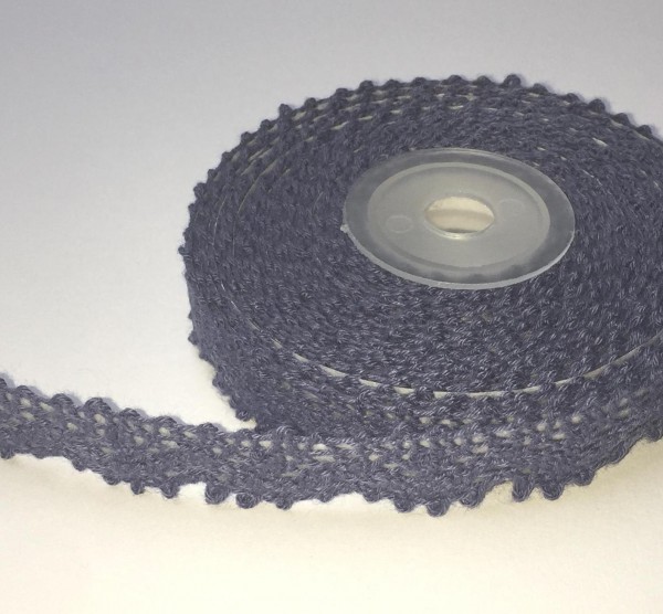 Rolle taubenblau Häkelspitze selbstklebend 5 Meter Spitze