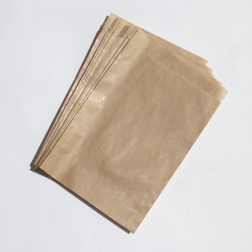 10 flache Papiertüten aus braunem Kraftpapier 13x18cm
