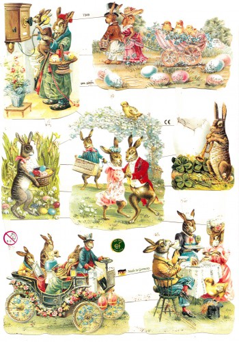 Glanzbilder Bogen "Ostern" mit Glitzer