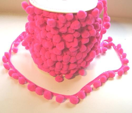 Band Pompom NEON PINK D12mm Meterware