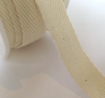 Twill Band Fischgrätmuster natur 15mm
