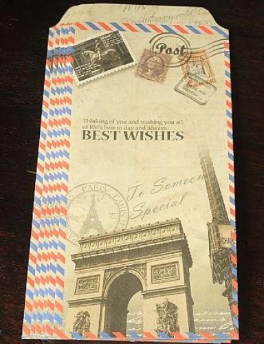 6 Umschläge Kraft vintage Paris Triumphbogen