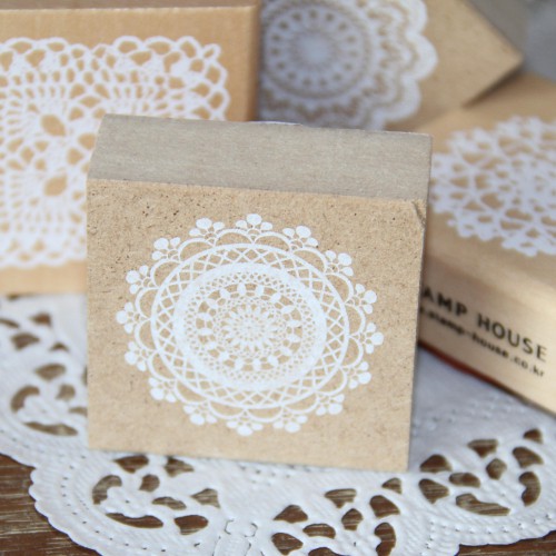 Stempel Spitze floral 4,5x4,5cm
