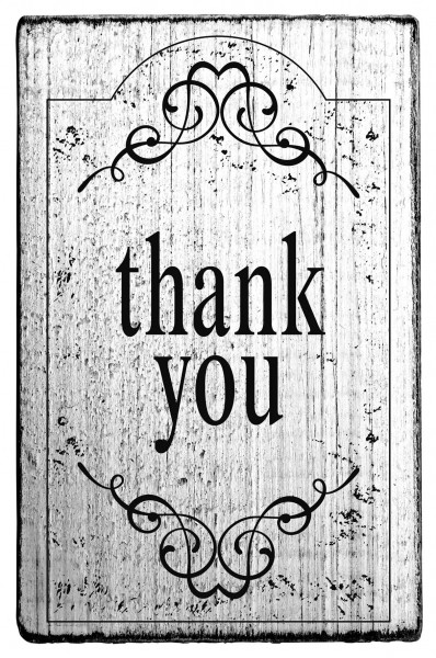 Stempel THANK YOU vintage Look 7 x 4 cm