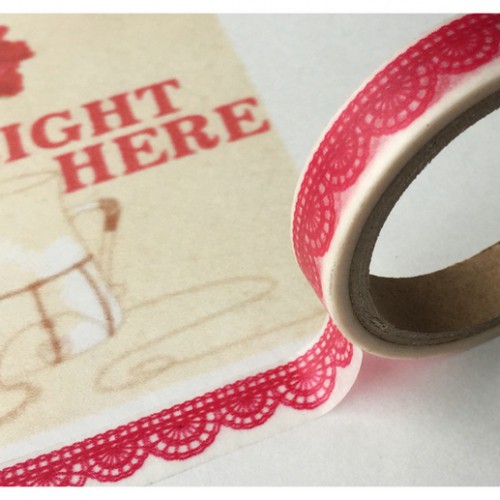 Masking Tape lace Spitze rot schmal