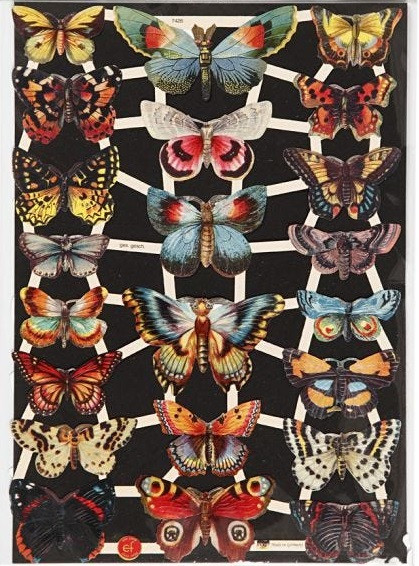 Glanzbilder "Schmetterlinge" Bogen Oblaten