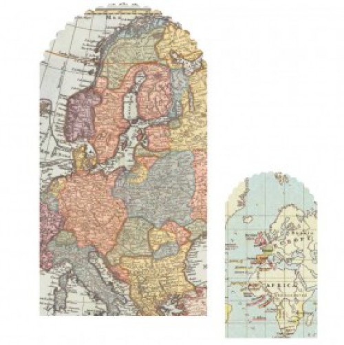 10 Papiertüten vintage Worldmap Landkarten